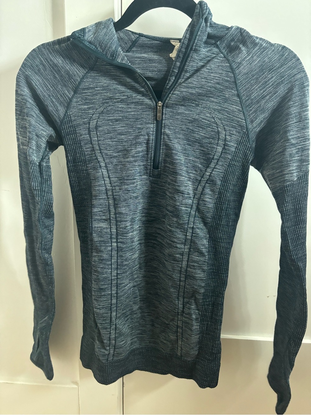 lululemon athletica Heathered Charcoal Half-Zip Cowl Sweater